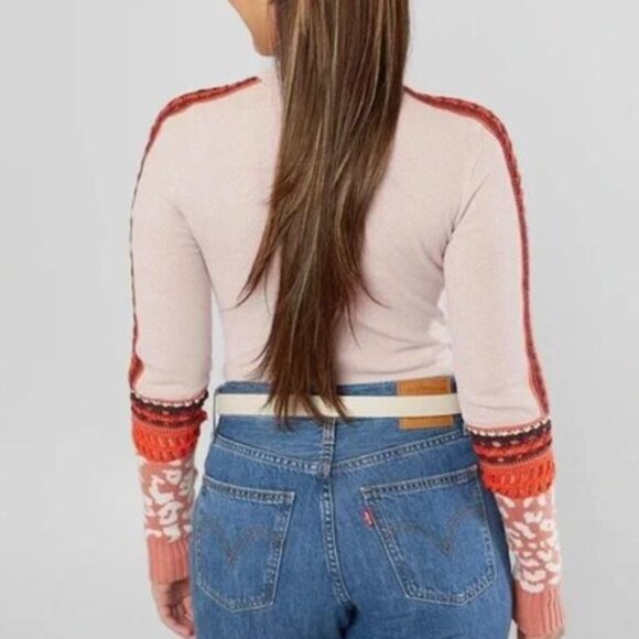 Free People Switch It Up Long Sleeve Thermal Top Ballet Pink Henley Medium NWT - Picture 2 of 15